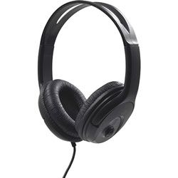 Compucessory Stereo Headset with Volume Control, Black/Red