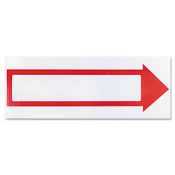 Consolidated Stamp Stake Sign, 6 x 17, Blank White with Printed Red Arrow