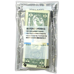 Controltek PermaLOK Bundle Bags - 4.50 in x 7.75 in, Clear - 4000/Carton - Cash, Bill