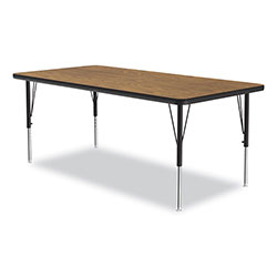 Correll® Height-Adjustable Activity Tables, Rectangular, 60w x 30d x 19h, Medium Oak, 4/Pallet