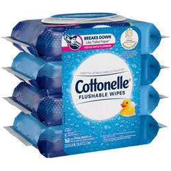 Cottonelle® Flushable Wipes - 7.25 in - White - 4 Per Carton