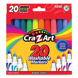 Cra-Z-Art® Washable Markers, Broad Bullet Tip, 20 Assorted Colors, 20/Set