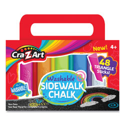 Cra-Z-Art® Washable Sidewalk Chalk, Triangle Shaped, 48 Assorted Bright Colors, 48 Sticks/Set