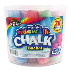 Cra-Z-Art® Washable Sidewalk Jumbo Chalk in Storage Bucket with Lid and Handle, 20 Assorted Colors