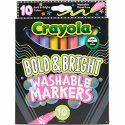 Crayola Bright/Bold Broad Line Markers, Broad Marker Point, Assorted Pack