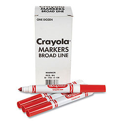 Crayola Bulk Broad Line Marker, Broad Bullet Tip, Red, 12/Box