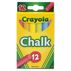 Crayola Chalk, 6 Assorted Colors, 12 Sticks/Box (CYO510816)