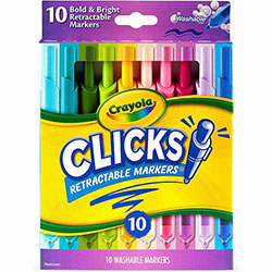 Crayola Clicks Retractable Markers, Bold Marker Point, Retractable, Multi, 1 Pack