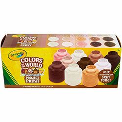 Crayola Colors of the World Washable Kids Paint, Liquid, 2 fl oz, 10/Pack, Assorted