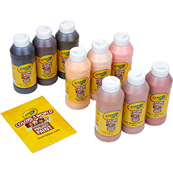 Crayola Colors of the World Washable Paint, 9 Assorted Colors, 8 oz Bottles, 9/Pack