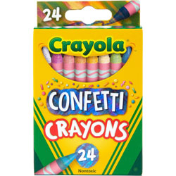 Crayola Confetti Crayons - 2 in, Multi - 24 / Pack