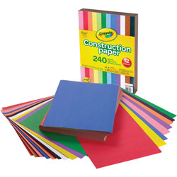 Crayola Construction Paper, 9 in x 12 in, 240Sheets/PK, Ast
