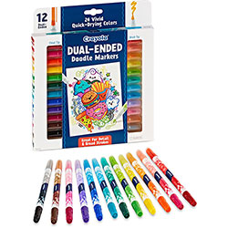 Crayola Dual-Ended Markers - Chisel, Brush Marker Point Style - Multicolor - 12 / Pack