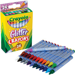 Crayola Glitter Crayons, Assorted, 24/Pack