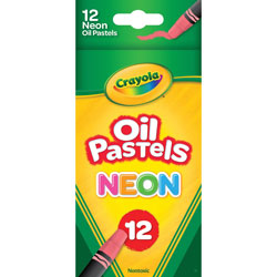 Crayola Oil Pastels, Jumbo Barrel, 12/ST, Neon