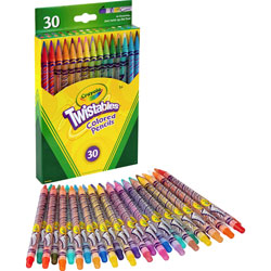 Crayola Twistables Retractable Colored Pencils, Clear Barrel, Asst Colors, 30 Pack