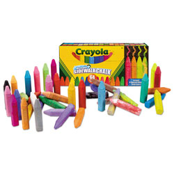 Crayola Ultimate Sidewalk Chalk, 4 in, 60 Assorted Colors, 64/Set