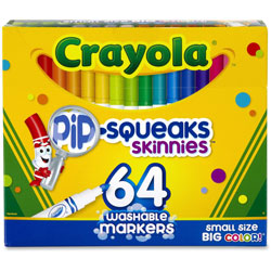 Crayola Washable Pip-Squeaks Skinnies Markers, 64 Colors