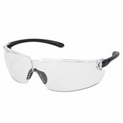 Crews BlackKat Safety Glasses, Clear Polycarb Scratch-Resistant Lenses, Polycarb Frame