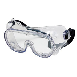 Crews Protective Goggles, Clear/Clear, Antifog, Chemical Resistant, Ventless