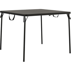 Cosco XL Fold-in-Half Card Table - Four Leg Base - 4 Legs - 38.50 in Table Top Width x 38.50 in Table Top Depth - 29.50 in Height - Black