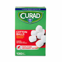 Curad Sterile Cotton Balls, 1 in, 130/Box