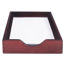 Carver Hardwood Stackable Desk Trays, 1 Section, Letter Size Files, 10.25 in x 12.5 in x 2.5 in, Mahogany