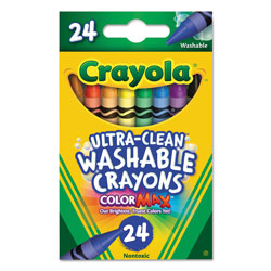 Crayola Ultra-Clean Washable Crayons, Random Assortment, 24/Box