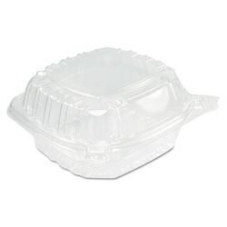 Dart ClearSeal Hinged Clear Containers, 13 4/5 oz, Clear, Plastic, 5.4 x 5.3 x 2.6