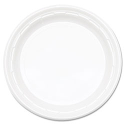 Dart Famous Service Impact Plastic Dinnerware, Plate, 10 1/4 in dia, White, 500/Carton