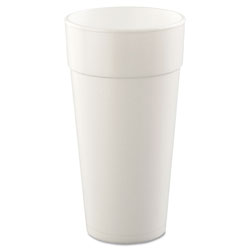 Dart Foam Drink Cups, Hot/Cold, 24oz, White, 25/Bag, 20 Bags/Carton (24J16DART)