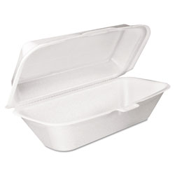 Dart Foam Hoagie Container with Removable Lid, 9-4/5x5-3/10x3-3/10, White, 500/CT