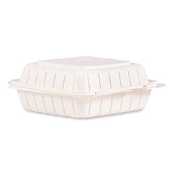 Dart ProPlanet Hinged Lid Containers, Single Compartment, 8.25 x 8 x 3, White, Plastic, 150/Carton