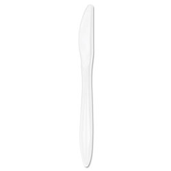 Dart Style Setter Mediumweight Plastic Knives, White, 1000/Carton (DCCK6BW)