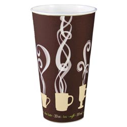 Dart Thermoguard Insulated Paper Hot Cups, 20 oz, Steam Print, 600/Carton
