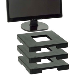 Data Accessories Corp MP-106 Ergo Monitor Riser Block - 77 lb Load Capacity - 1.3 in, x 12 in x 12 in Depth - Black - TAA Compliant