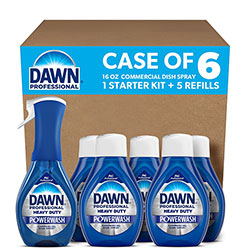 Dawn Heavy Duty Powerwash Commercial Dish Spray, Starter Kit with 16 oz Spray Bottle and 5 Refills/Carton