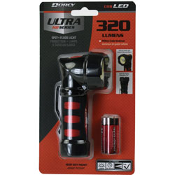 Life+Gear® Flashlight, 320 Lumen, 2-1/5 inWx1-3/5 inLx4-3/4 inH, Black/Red