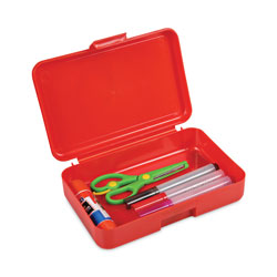 Deflecto Antimicrobial Pencil Box, 7.97 x 5.43 x 2.02, Red