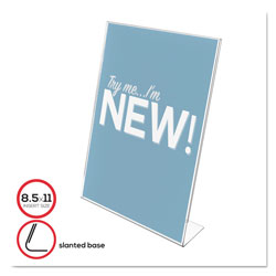 Deflecto Classic Image Slanted Sign Holder, Portrait, 8 1/2 x 11 Insert, Clear