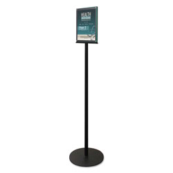 Deflecto Double-Sided Magnetic Sign Display, 8 1/2 x 11 Insert, 56 in Tall, Clear/Black