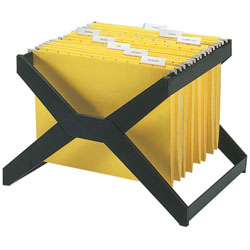 Deflecto File for 25 Letter/Legal Hanging Folders, Plastic, 16wx12dx11h, Black