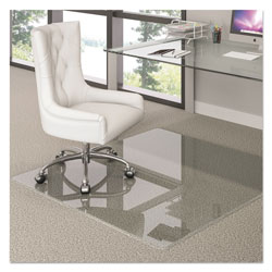 Deflecto Premium Glass All Day Use Chair Mat - All Floor Types, 44 x 50, Rectangular, Clear