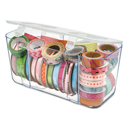 Deflecto Stackable Caddy Organizer Containers, Medium, Clear