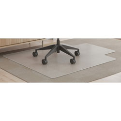 Deflecto SuperMat Plus Chairmat - Medium Pile Carpet, Home Office, Commercial - 53 in Length x 45 in x 0.50 in Thickness - Rectangle - Polyvinyl Chloride (PVC) - Clear
