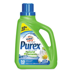 Purex Ultra Natural Elements HE Liquid Detergent, Linen & Lilies, 75oz Bottle,6/Carton