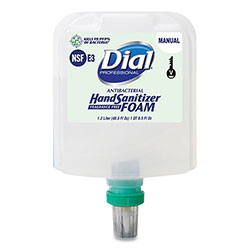 Dial Antibacterial Foaming Hand Sanitizer Refill for Dial 1700 V Dispenser, Fragrance-Free, 1.2 L, 3/Carton