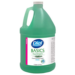 Dial Basics Hypoallergenic Hand Wash, Honeysuckle Scent, 1 gal Bottle, 4/Carton