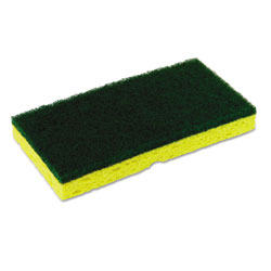Disco Medium-Duty Scrubber Sponge, 3 1/8 x 6 1/4 in, Yellow/Green, 5/PK, 8 PK/CT
