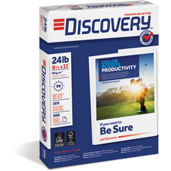 Discovery White Multipurpose Paper, 8 1/2 x 11 (Letter), 95 Bright, 24 lb, 500 Sheets Per Ream, Case of 10 Reams